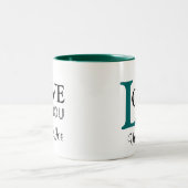 Liebe Sie Onkel individueller Name Zweifarbige Tasse (Mittel)