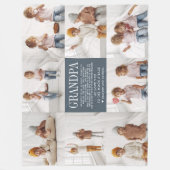 Liebe Sie Opa | Benutzerdefinierte Nachrichtendate Fleecedecke (Vorderseite)