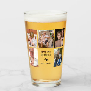 Liebe Sie, Opa Custom Foto Collage Glass Cup Glas