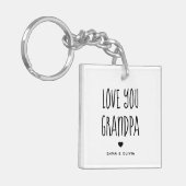 Liebe Sie Opa | Foto Zurück und Handgeschriebener Schlüsselanhänger (Vorderseite links)