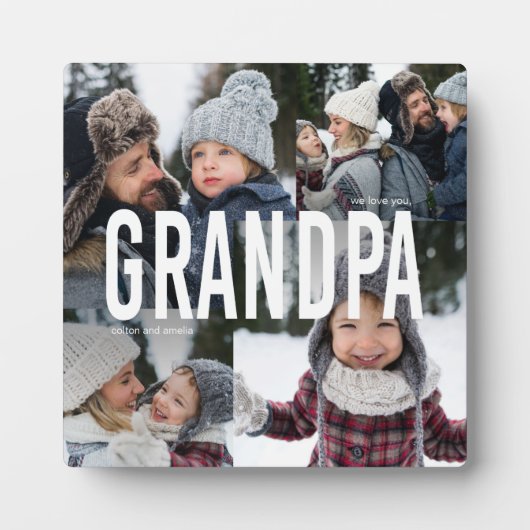 Liebe Sie Opa FotoCollage Fotoplatte (Vorderseite)