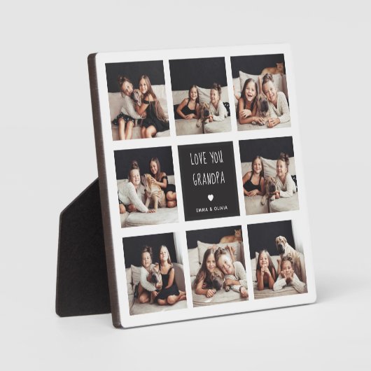 Liebe Sie Opa | FotoCollage Handgeschriebener Text Fotoplatte (Vorderseite)