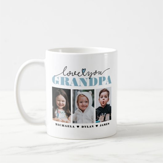 Liebe Sie Opa/Grampa/andere 3-Foto-Kaffee-Tasse Kaffeetasse (Links)