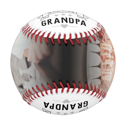 Liebe Sie Opa/Grampy/andere 2-Foto Baseball (Vorderseite)