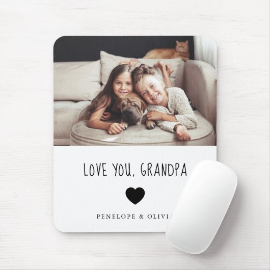 Liebe Sie Opa | Ihr Foto und Ihr handgeschriebener Mousepad (Mit Mouse)