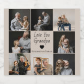 Liebe Sie Opa mit Herz und Fotos - Bierflaschenetikett (Einzelnes Label)