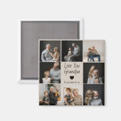 Liebe Sie Opa mit Herz und Fotos - Magnet (Vorderseite/Rückseite)