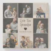 Liebe Sie Opa mit Herz und Fotos - Steinuntersetzer (Vorderseite)