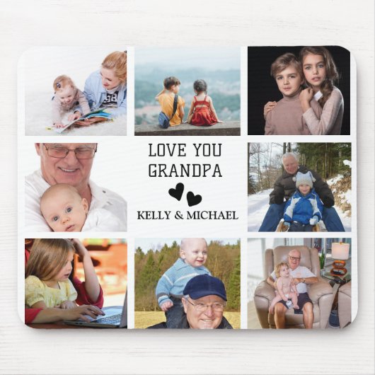Liebe Sie, Opa | Modernes Collage Foto Mousepad (Vorne)