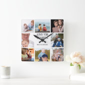 Liebe Sie, Opa Modernes Foto Wall Clock Quadratische Wanduhr (Zuhause)