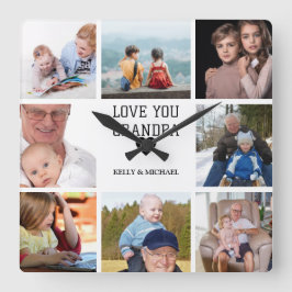 Liebe Sie, Opa Modernes Foto Wall Clock Quadratische Wanduhr