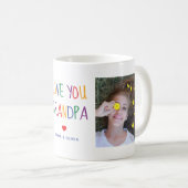 Liebe Sie Opa  | Zwei Foto Regenbogenfarbener Text Kaffeetasse (VorderseiteRechts)