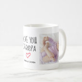 Liebe Sie Opa | Zwei handgeschriebene Fotos Kaffeetasse (VorderseiteRechts)