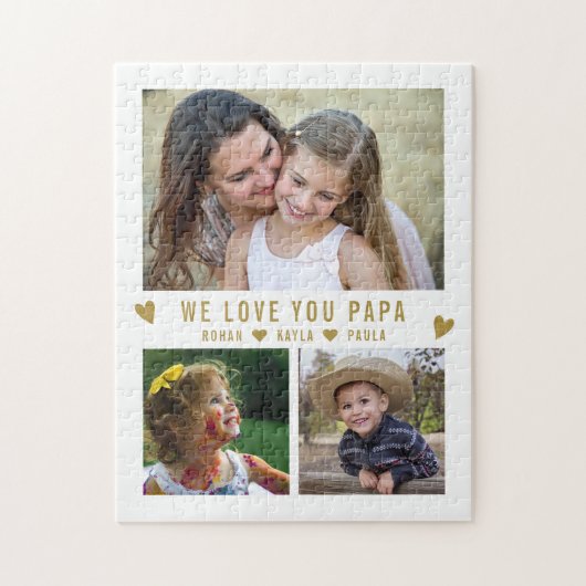 Liebe Sie Papa 3 FotoCollage Puzzle (Vertikal)