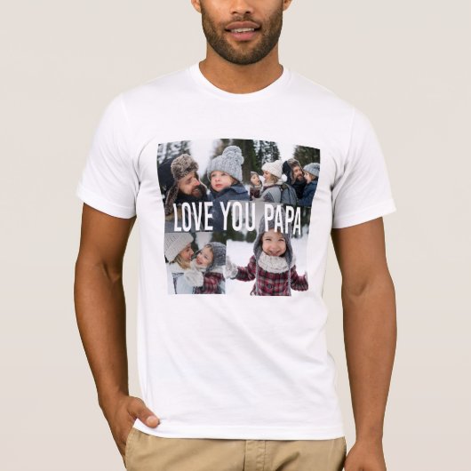 Liebe Sie Papa FotoCollage T-Shirt (Vorderseite)