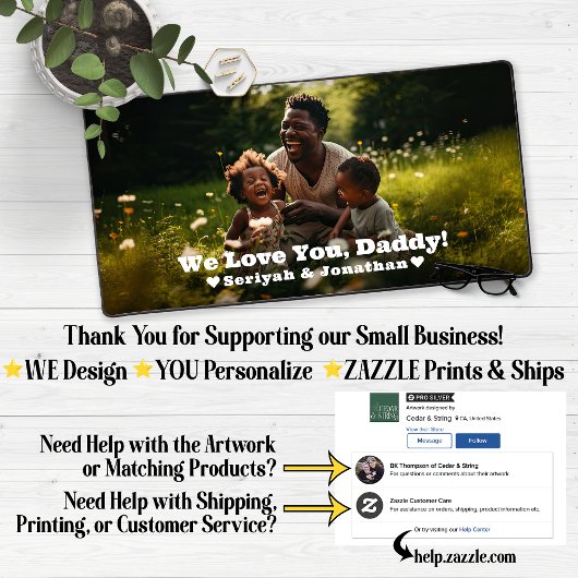 Liebe Sie Papa Personalisiertes Foto Schreibtischunterlage