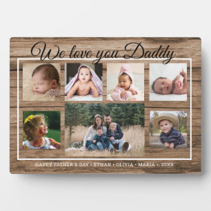 Liebe Sie Papa Vater's Day 7 Foto Collage Wood Fotoplatte