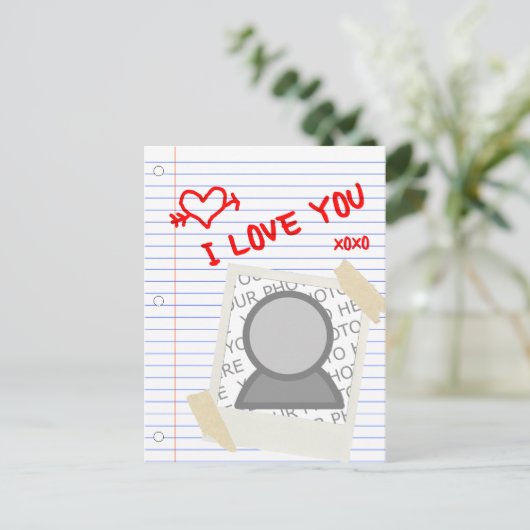 Liebe Sie Papier Postkarte (Stehend Vorderseite)