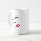 Liebe Sie, personalisierte Umarmungen und Küsse Ta Kaffeetasse (Vorderseite Links)