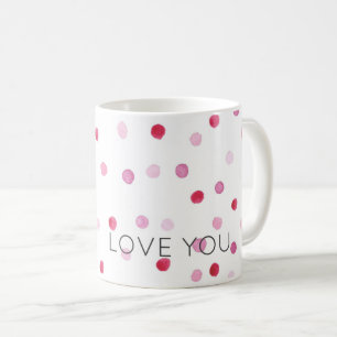 LIEBE SIE Pink Polka Dots Sweet Valentine Special Kaffeetasse