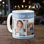Liebe Sie Pop Grandkids 5 Foto Collage Blau Kaffeetasse