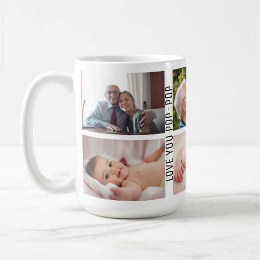 Liebe Sie Pop-Pop 6 Foto Custom Collage Opti Kaffeetasse (Links)