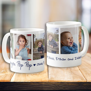 Liebe Sie Pop Pop Großkinder 5 Bildersammlung Kaffeetasse
