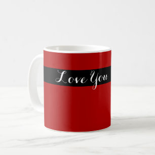 Liebe Sie - Red Black Contemporary Design Kaffeetasse
