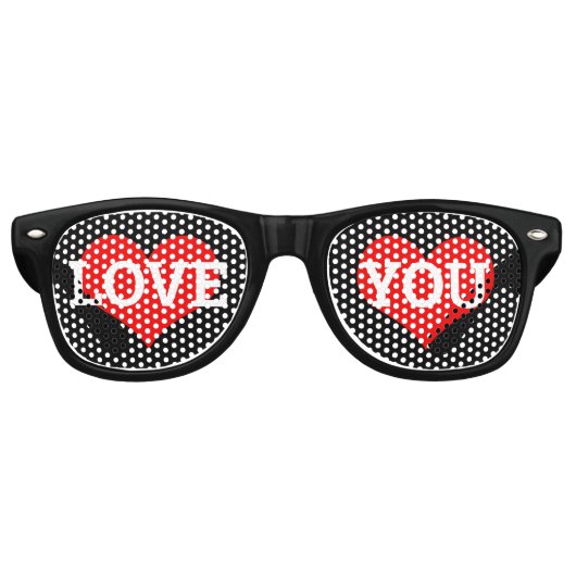 LIEBE SIE Retro Schatten / Fun Party Sonnenbrille (Vorderseite)