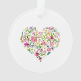 Liebe Sie rosa Blumenherz Sweet Valentine Ornament