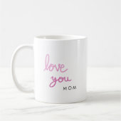 Liebe Sie rosa Handschrift personalisiert Kaffeetasse (Links)