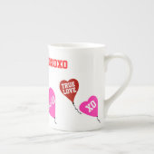 Liebe Sie rosa Herzen Porzellantasse (Rechts)