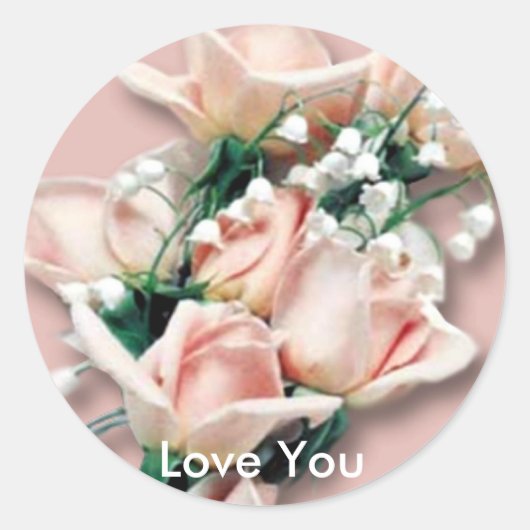 Liebe Sie Rose Aufkleber (Vorderseite)