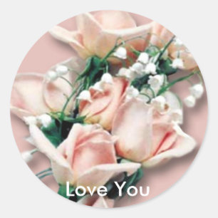Liebe Sie Rose Aufkleber