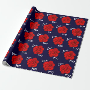 Liebe Sie Rose Valentine Couple Sweet Heart Geschenkpapier