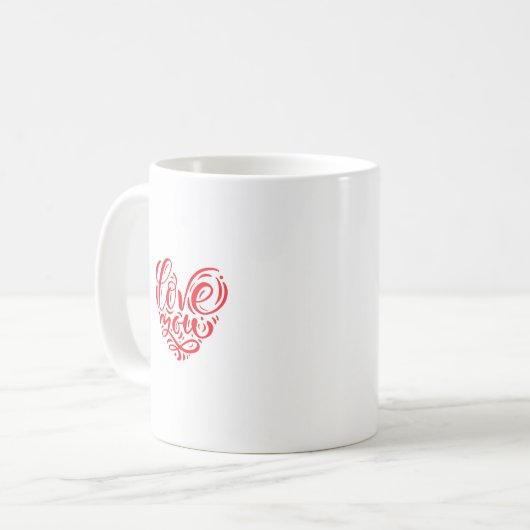 Liebe Sie rot Kaffeetasse (Vorderseite Links)