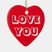 Liebe Sie, rot-weiß, modern fett Keramik Ornament (Rechts)
