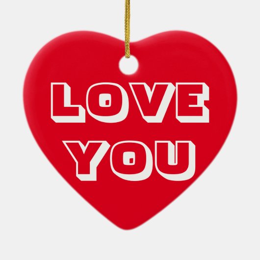 Liebe Sie, rot-weiß, modern fett Keramik Ornament (Hinten)