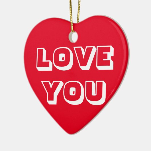 Liebe Sie, rot-weiß, modern fett Keramik Ornament (Links)