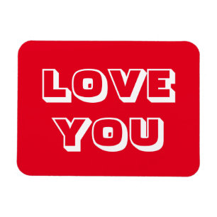 Liebe Sie rot-weiß-moderne fette Typografie niedli Magnet