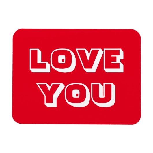 Liebe Sie rot-weiß-moderne fette Typografie niedli Magnet (Horizontal)