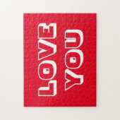 Liebe Sie rot-weiß-moderne fette Typografie Puzzle (Vertikal)