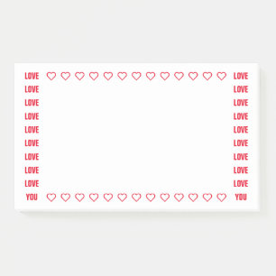 Liebe Sie rote Herz-romantische Post-it Klebezettel