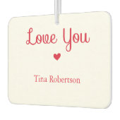 Liebe Sie rotes Herz personalisiert weiß Autolufterfrischer (Links)