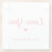 Liebe Sie rotes Herz personalisiert weiß Glasuntersetzer (Rückseite)