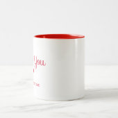 Liebe Sie rotes Herz personalisiert weiß Zweifarbige Tasse (Mittel)