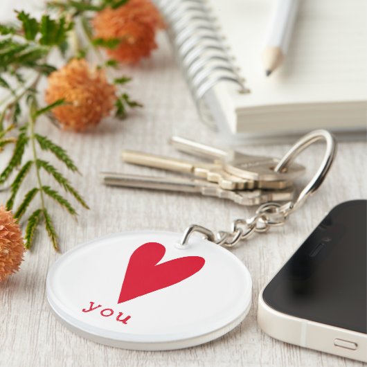 Liebe Sie | rotes Herz Schlüsselanhänger (Vorderseite rechts)