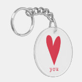 Liebe Sie | rotes Herz Schlüsselanhänger (Vorderseite links)
