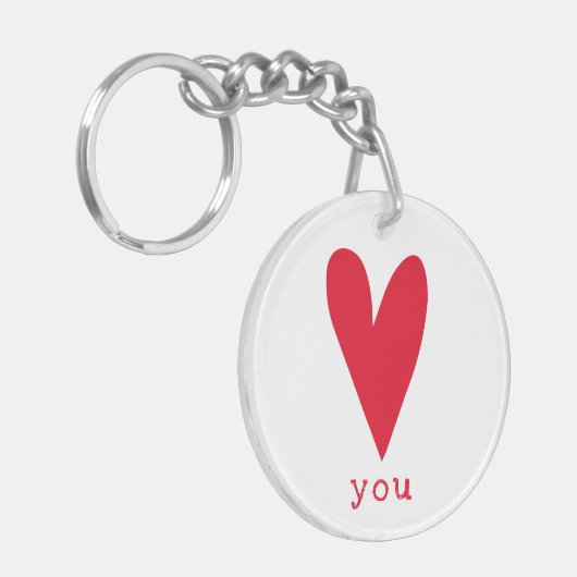 Liebe Sie | rotes Herz Schlüsselanhänger (Vorderseite links)