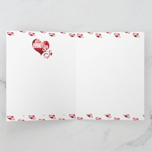 Liebe Sie rotes Herz Valentine Faltschachtel Danke (Innenseite)